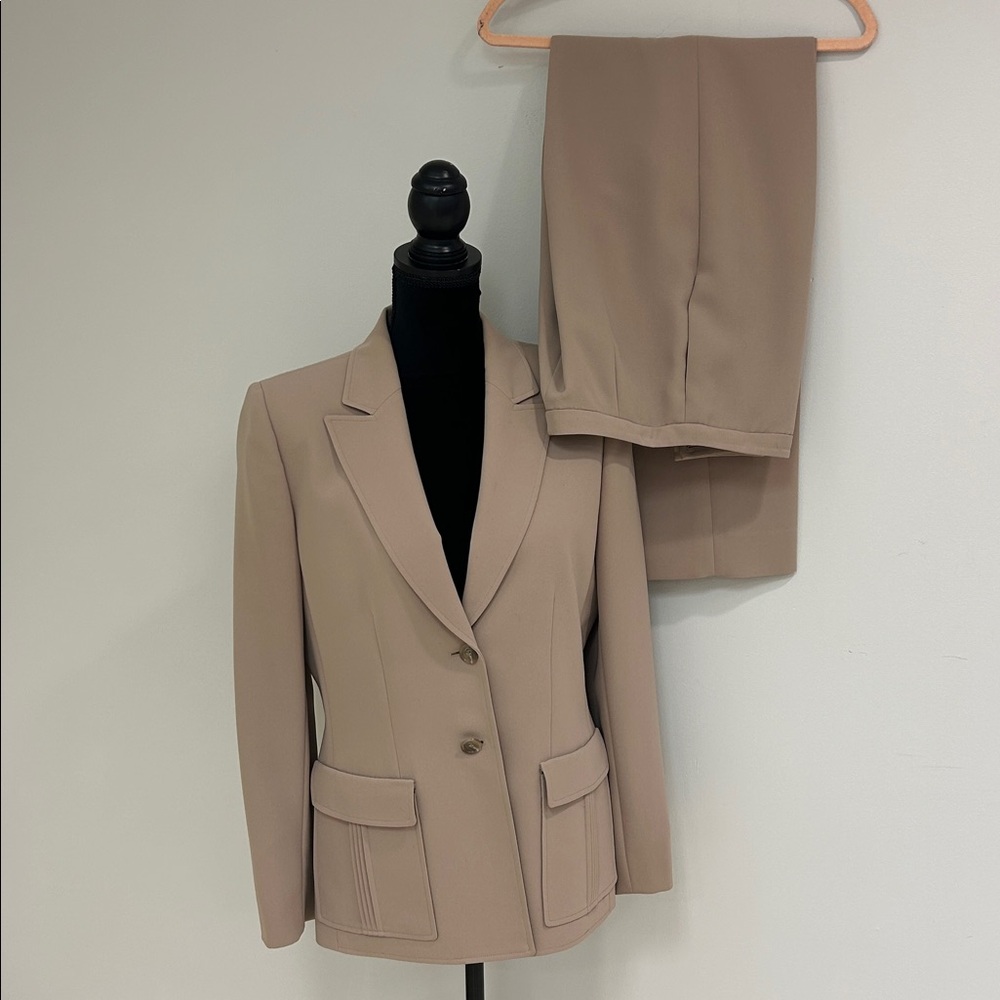 Tahari ASL Tan Pantsuit, Size 10